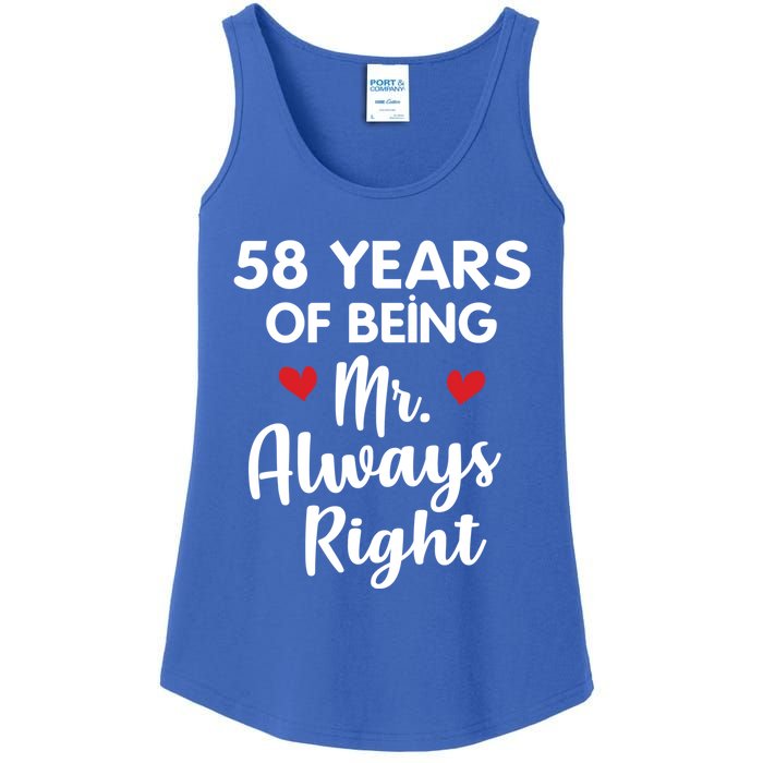 Mr Always Right 58th Wedding Anniversary Gift For Husband Gift Ladies Essential Tank