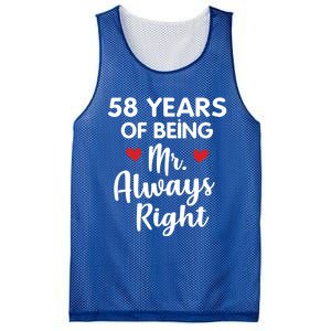 Mr Always Right 58th Wedding Anniversary Gift For Husband Gift Mesh Reversible Basketball Jersey Tank