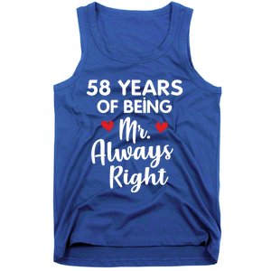 Mr Always Right 58th Wedding Anniversary Gift For Husband Gift Tank Top