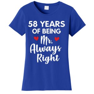 Mr Always Right 58th Wedding Anniversary Gift For Husband Gift Women's T-Shirt