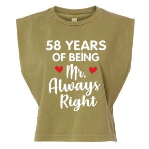 Mr Always Right 58th Wedding Anniversary Gift For Husband Gift Garment-Dyed Women's Muscle Tee