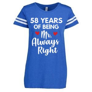 Mr Always Right 58th Wedding Anniversary Gift For Husband Gift Enza Ladies Jersey Football T-Shirt