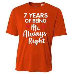 Mr Always Right 7th Wedding Anniversary Gift For Husband Cool Gift Cooling Performance Crew T-Shirt