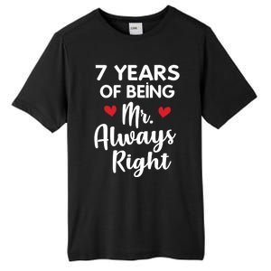 Mr Always Right 7th Wedding Anniversary Gift For Husband Cool Gift Tall Fusion ChromaSoft Performance T-Shirt