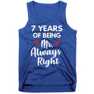 Mr Always Right 7th Wedding Anniversary Gift For Husband Cool Gift Tank Top