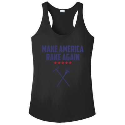 Make America Rake Again Funny Saying Political Gift Ladies PosiCharge Competitor Racerback Tank