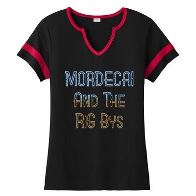 Mordecai And Rigbys Band Ringer Ladies Halftime Notch Neck Tee