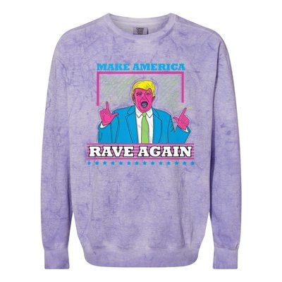 Make America Rave Again Funny Dj Edm Electro Colorblast Crewneck Sweatshirt