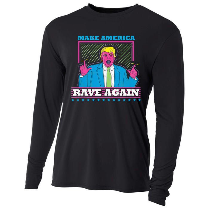 Make America Rave Again Funny Dj Edm Electro Cooling Performance Long Sleeve Crew