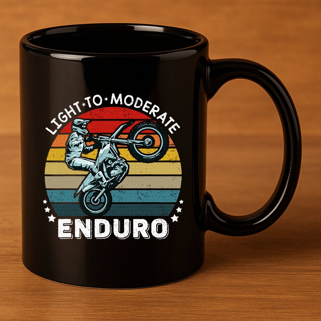 Motorcycle Adventure Rider Funny Light To Moderate Enduro 11oz C Handle Ceramic Mug