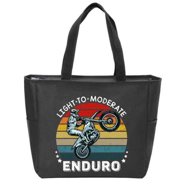 Motorcycle Adventure Rider Funny Light To Moderate Enduro Zip Tote Bag
