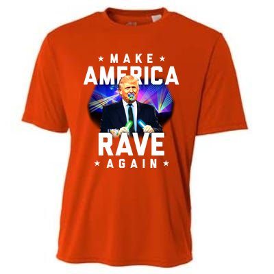 Make America Rave Again Funny Trump Festival Gift Cooling Performance Crew T-Shirt