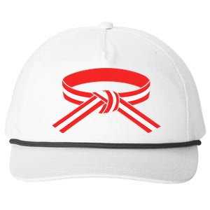 Martial Arts Red Belt With White Stripe Snapback Five-Panel Rope Hat