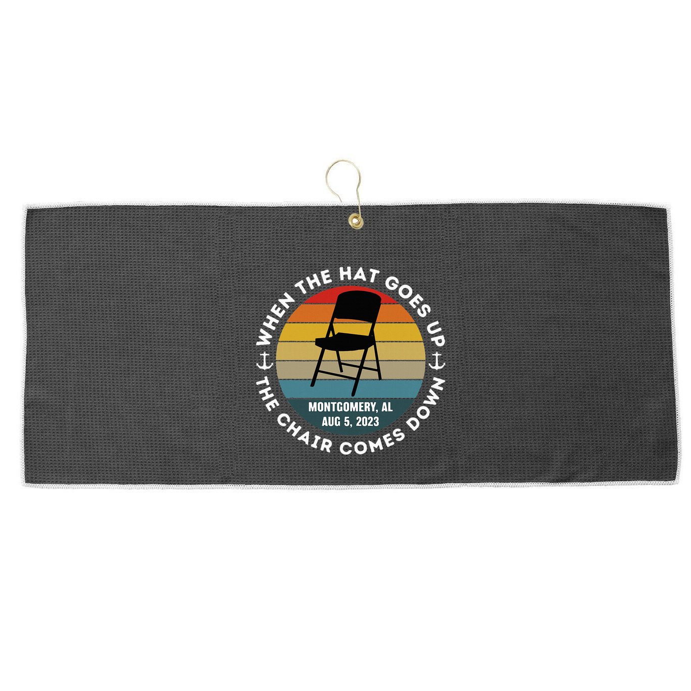 Montgomery Alabama Riverfront Brawl Folding Chair Vintage Large Microfiber Waffle Golf Towel