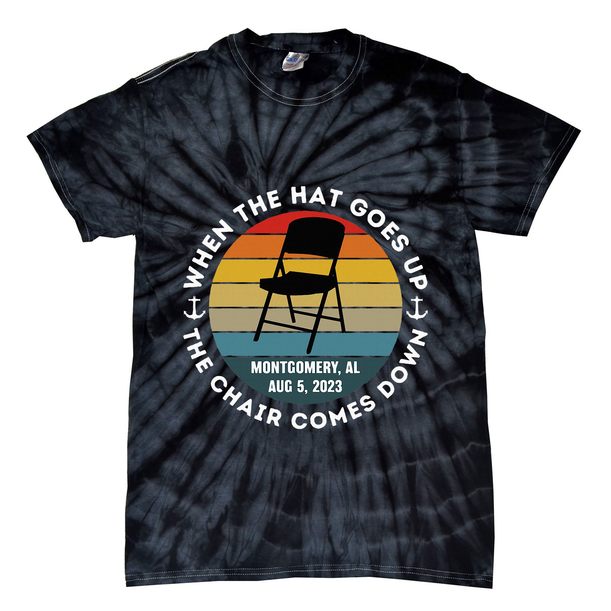 Montgomery Alabama Riverfront Brawl Folding Chair Vintage Tie-Dye T-Shirt