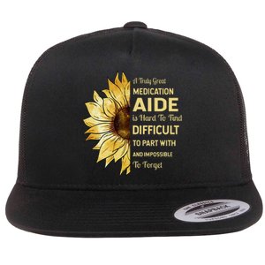 Medication Aide Retirement Flat Bill Trucker Hat