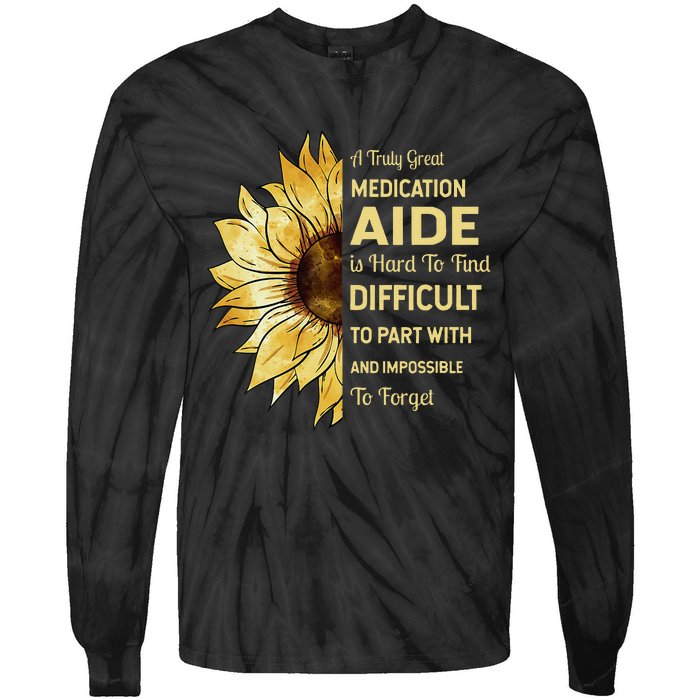 Medication Aide Retirement Tie-Dye Long Sleeve Shirt