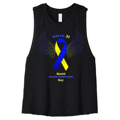 March 21 World Down Syndrome Day Women's Racerback Cropped Tank