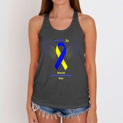 March 21 World Down Syndrome Day Women's Knotted Racerback Tank