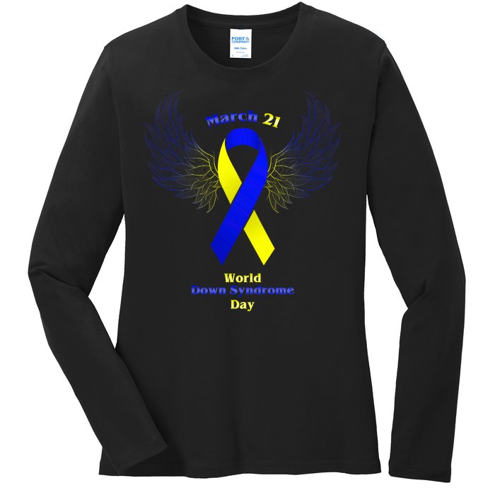 March 21 World Down Syndrome Day Ladies Long Sleeve Shirt