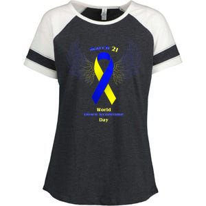 March 21 World Down Syndrome Day Enza Ladies Jersey Colorblock Tee