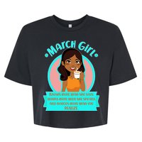 March Birthday Girl Knows More Than You Realize Bella+Canvas Jersey Crop Tee