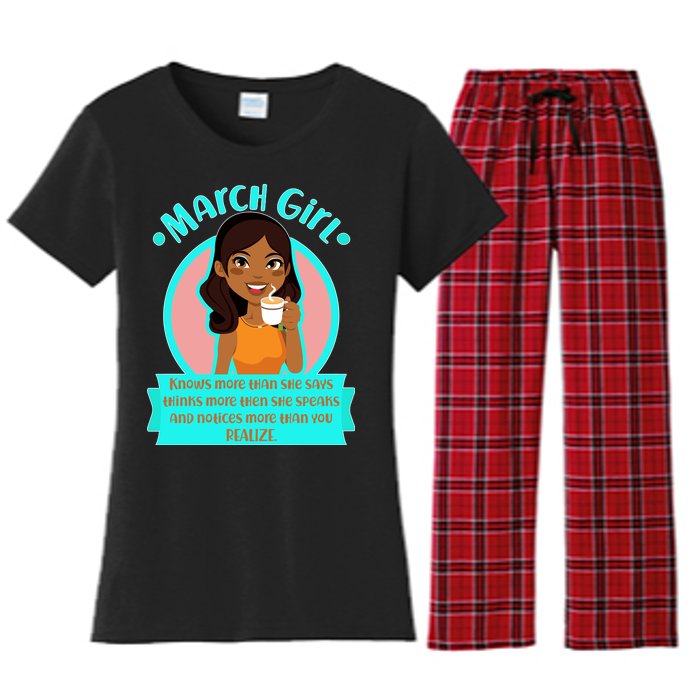 March Birthday Girl Knows More Than You Realize Women's Flannel Pajama Set