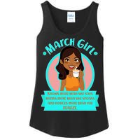 March Birthday Girl Knows More Than You Realize Ladies Essential Tank