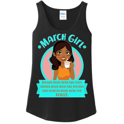 March Birthday Girl Knows More Than You Realize Ladies Essential Tank