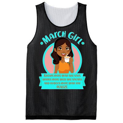 March Birthday Girl Knows More Than You Realize Mesh Reversible Basketball Jersey Tank