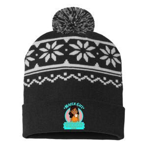 March Birthday Girl Knows More Than You Realize USA-Made Snowflake Beanie