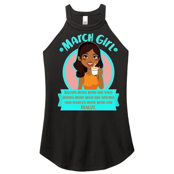 March Birthday Girl Knows More Than You Realize Women’s Perfect Tri Rocker Tank