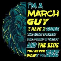 March Birthday Guy Has 3 Sides Sweet Funny Crazy  16 in Basic Backpack