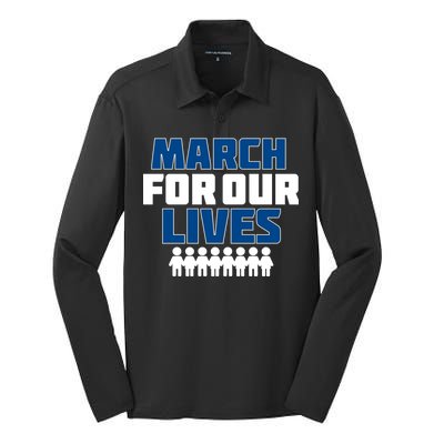 March For Our Lives Gun Control Silk Touch Performance Long Sleeve Polo