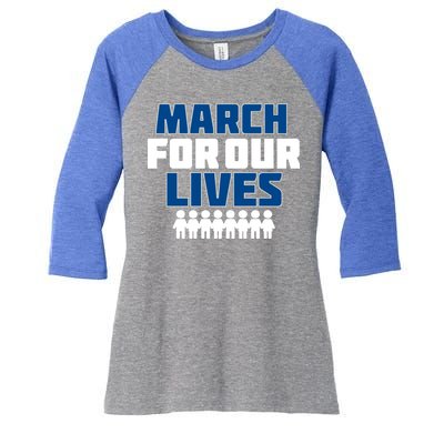 March For Our Lives Gun Control Women's Tri-Blend 3/4-Sleeve Raglan Shirt