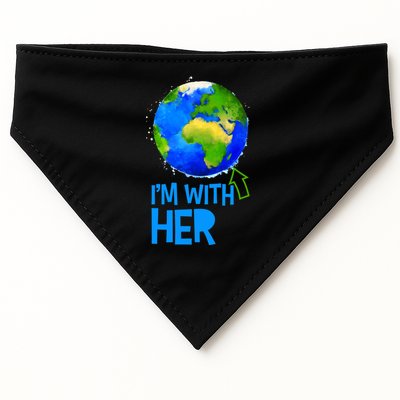March For Science I'm With Her Earth Globe Scientists USA-Made Doggie Bandana
