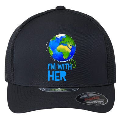 March For Science I'm With Her Earth Globe Scientists Flexfit Unipanel Trucker Cap