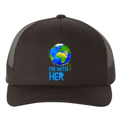 March For Science I'm With Her Earth Globe Scientists Yupoong Adult 5-Panel Trucker Hat