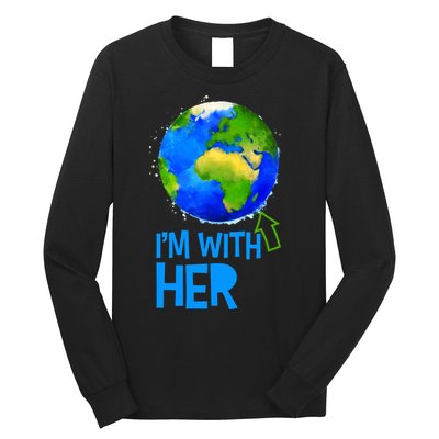 March For Science I'm With Her Earth Globe Scientists Long Sleeve Shirt