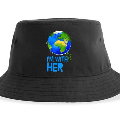 March For Science I'm With Her Earth Globe Scientists Sustainable Bucket Hat