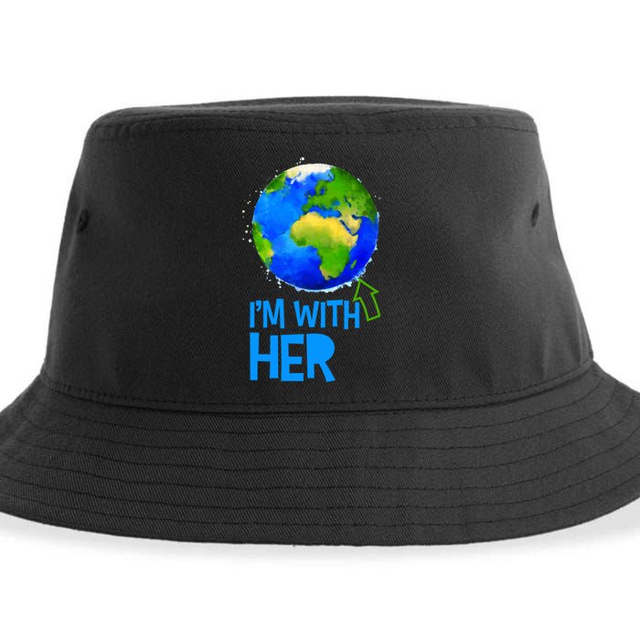 March For Science I'm With Her Earth Globe Scientists Sustainable Bucket Hat
