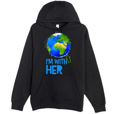 March For Science I'm With Her Earth Globe Scientists Premium Pullover Hoodie