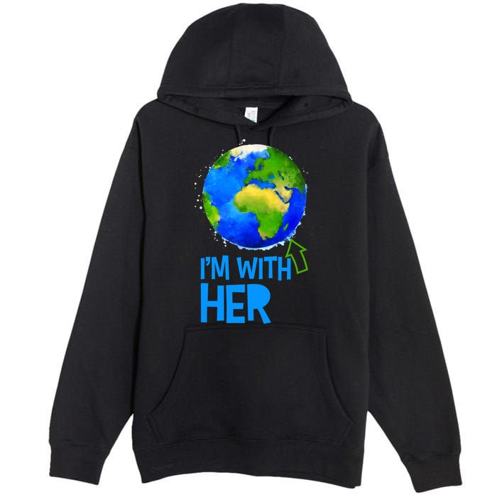 March For Science I'm With Her Earth Globe Scientists Premium Pullover Hoodie