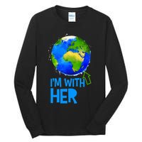 March For Science I'm With Her Earth Globe Scientists Tall Long Sleeve T-Shirt