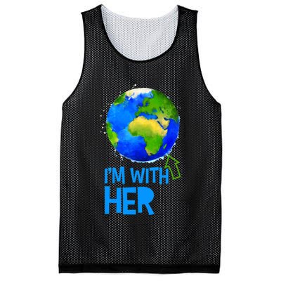 March For Science I'm With Her Earth Globe Scientists Mesh Reversible Basketball Jersey Tank