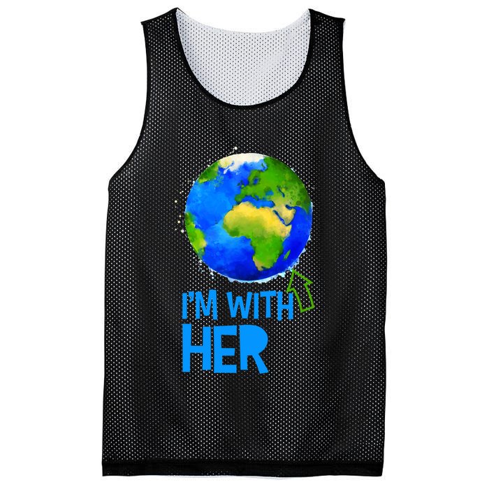March For Science I'm With Her Earth Globe Scientists Mesh Reversible Basketball Jersey Tank