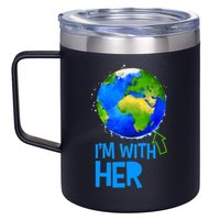March For Science I'm With Her Earth Globe Scientists 12oz Stainless Steel Coffee Mug