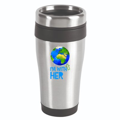 March For Science I'm With Her Earth Globe Scientists 16oz Travel Tumbler