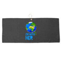March For Science I'm With Her Earth Globe Scientists Large Microfiber Waffle Golf Towel