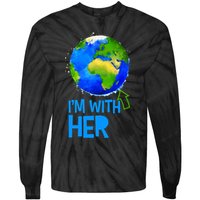 March For Science I'm With Her Earth Globe Scientists Tie-Dye Long Sleeve Shirt